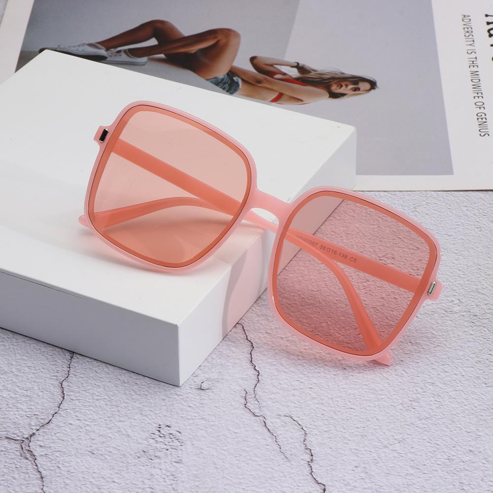 Lily Oversized Sunglasses Klasik UV400 Vintage Bingkai Besar