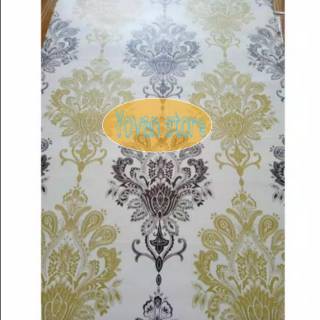 YS5340 Wallpaper batik hitam gold 500 Walpaper dinding ...