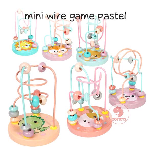 Zoetoys Mini Wire Game Pastel with Box | Alur kawat kecil Alat Hitung Anak Mini Round Beads Maze | Mainan Edukasi Anak | Cari Kado Anak Natal