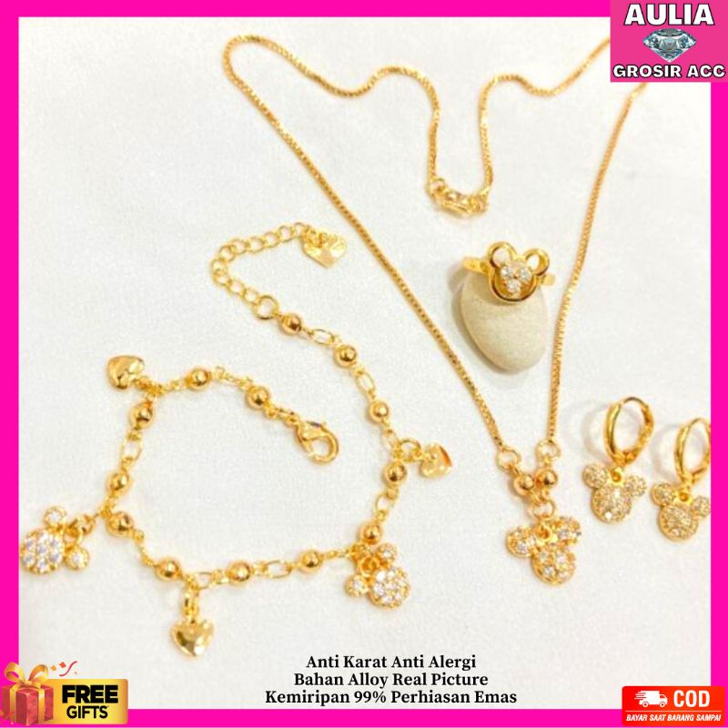 Gelang Titanium Satu Set Perhiasan Anak Lapis Emas Spa 01 Satu Set Perhiasan Titanium