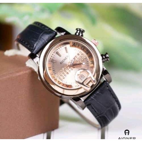 COD JAM TANGAN WANITA ANALOG FASHION AIGNER KULIT TANGGAL 04