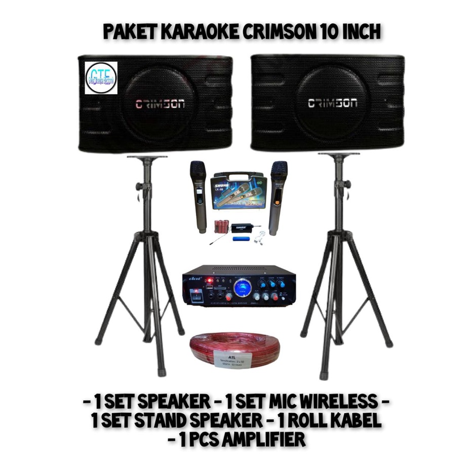PAKET KARAOKE SPEAKER 10 INCH CRIMSON PAKET SOUND SYSTEM