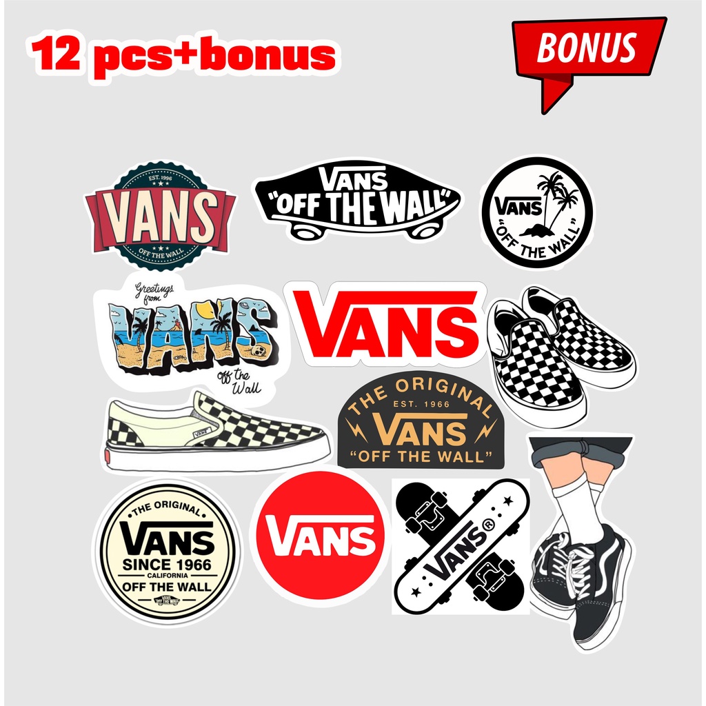 

Paket Stiker Vansss isi 10pcs vynil Anti Air Sudah Cutting