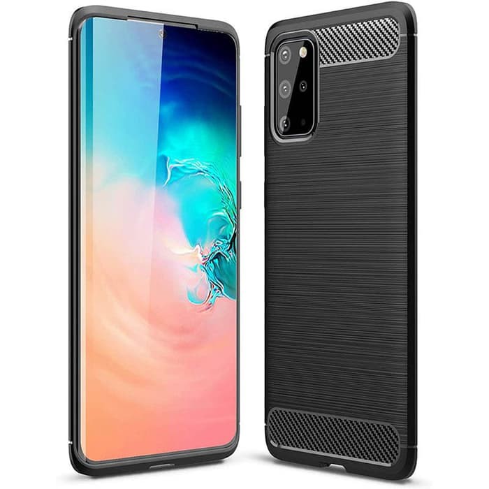 SAMSUNG S20 FE S20 S20+ S20 ULTRA S10 EDGE S10 S10+ S9 S9+ CASE SOFTCASE IPAKY BLACK CARBON CASE KARBON CASING COVER SILIKON HITAM S20 PLUS S10 PLUS S9 PLUS