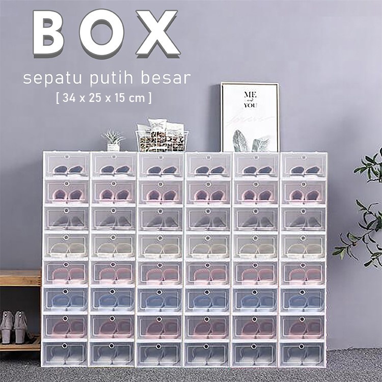 Kotak Sepatu Lipat Transparan Serbaguna Shoes Storage Box Organizer Rak Sepatu Plastik Premium GOSHOP88