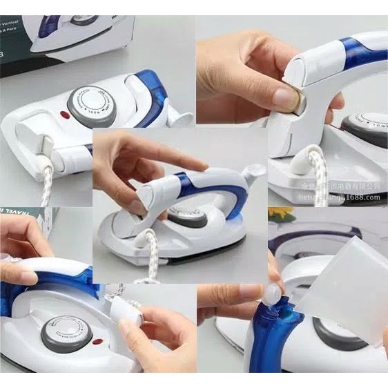 Setrika Uap Lipat Portable Hetian / Soarin 2in1 Travel Iron Steamer(J0K7) Gosokan Baju Uap Setrika u