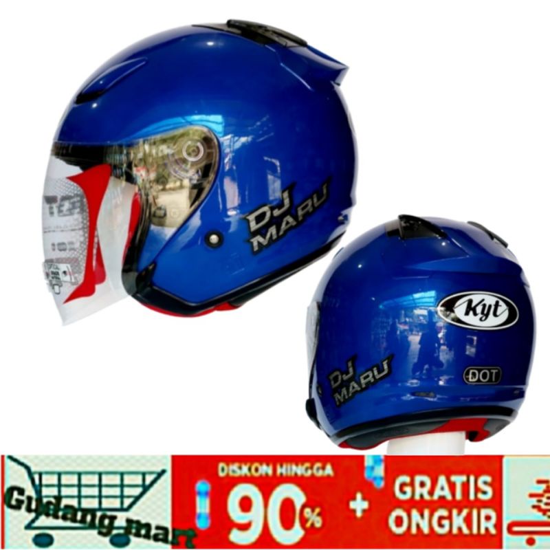 Helm KYT Dj Maru Blue Original KYT Word Class Helm Cowok / Helm Cewek Berkualitas
