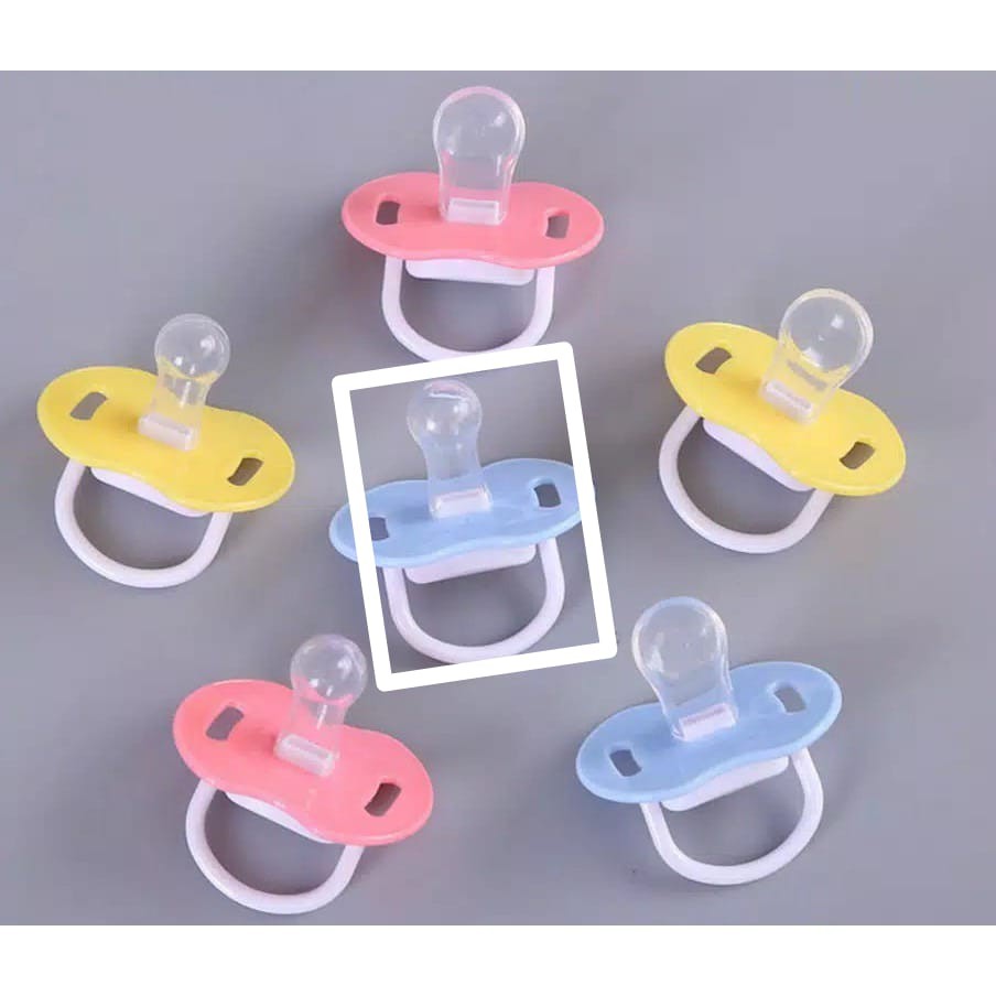 Empeng Dot Bayi silicon Dot Bayi datar Kompeng Bayi Food Grade Soother Baby Pacifier-Blue BULAT