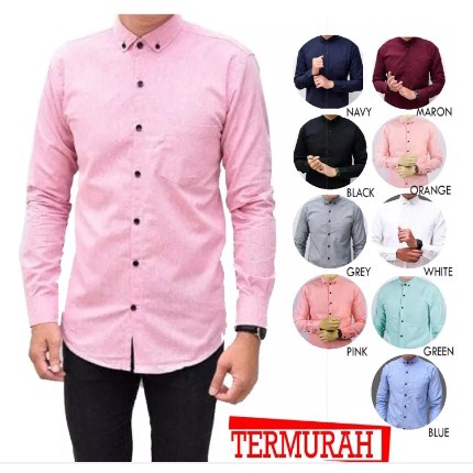 KEMEJA PRIA MENS POLOSAN LENGAN PANJANG COOLMAN PAKIAN PRIA CASUAL PAKAIAN DINAS PNS KERJA