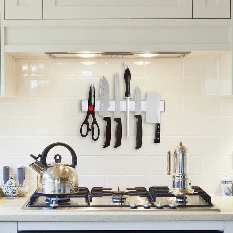 Rak Pisau Dapur Magnetic Serbaguna ANHO kitchen knife rack HK40-300 Silver Grab Medan