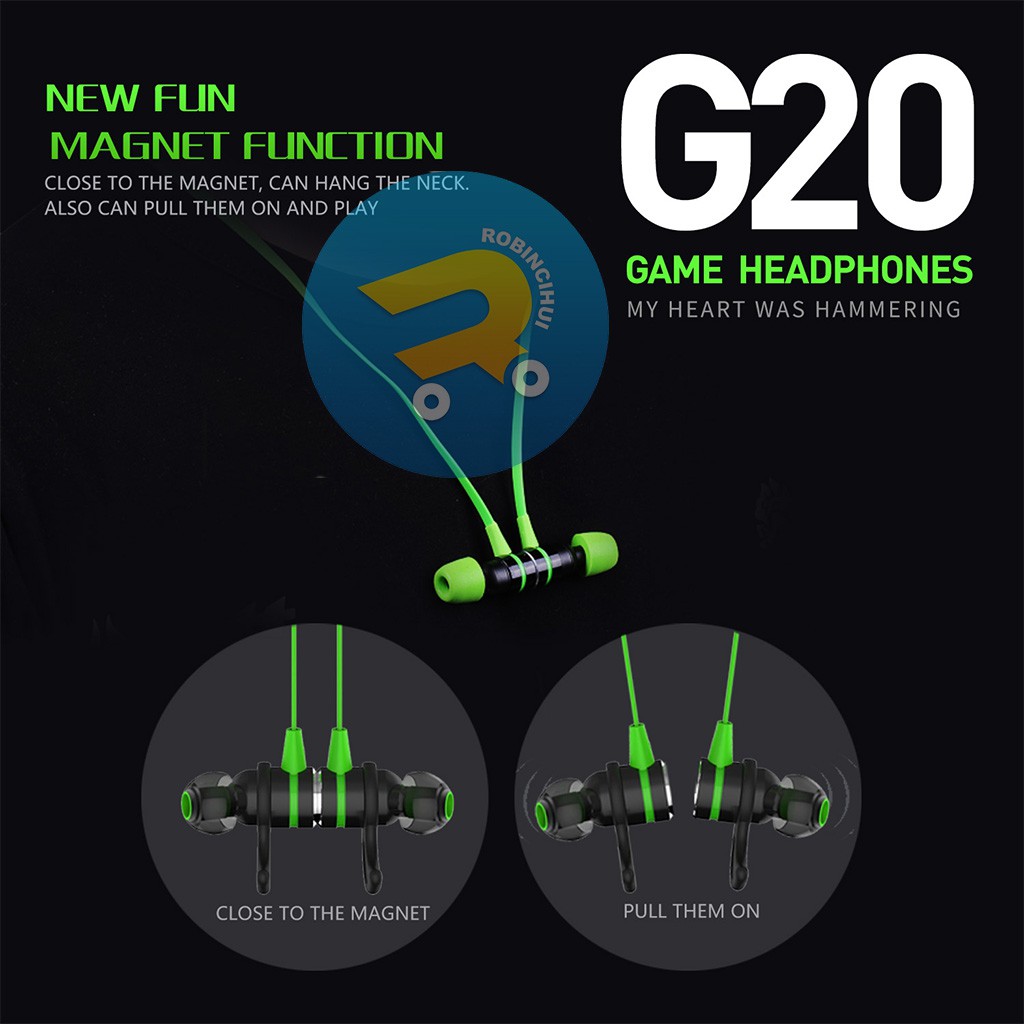 Headset gaming plextone G20 stereo noise canceling - earphone gaming - handsfree gaming - earbuds