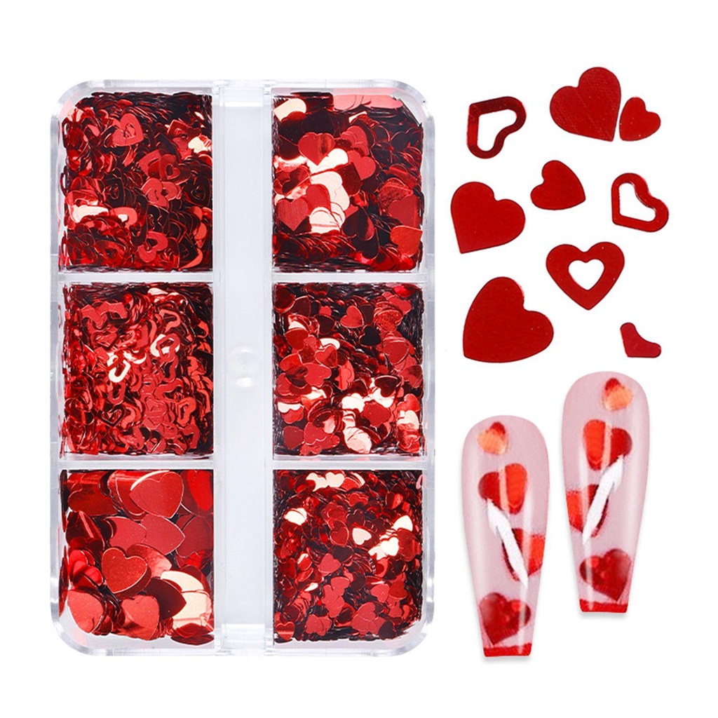 R-flower Nail Art Sequin New Shiny Valentine Day Decals