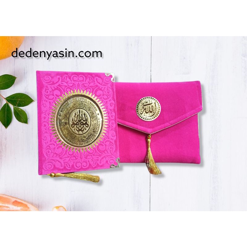 Cetak Yasin Paket Dompet Bludru Pink