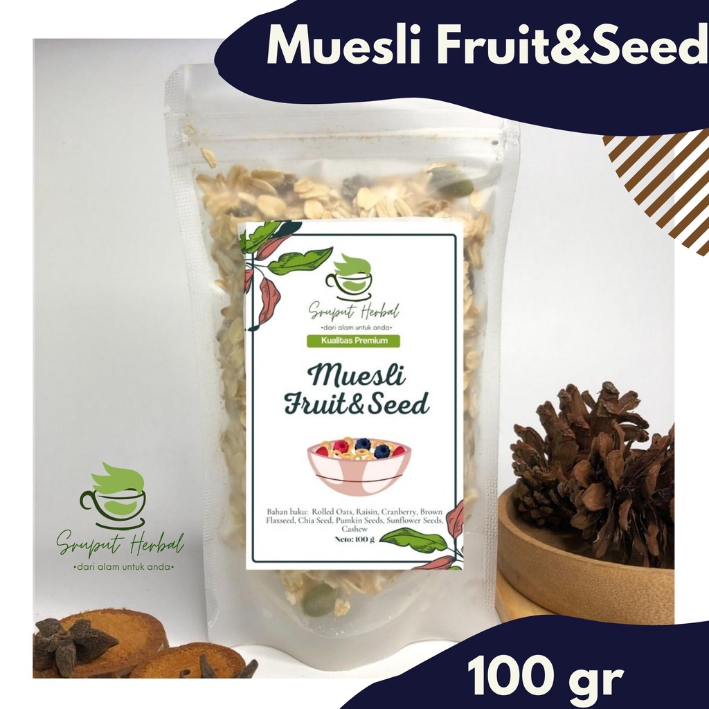 100gr Muesli Fruit &amp; Seed Original Premium Berkualitas