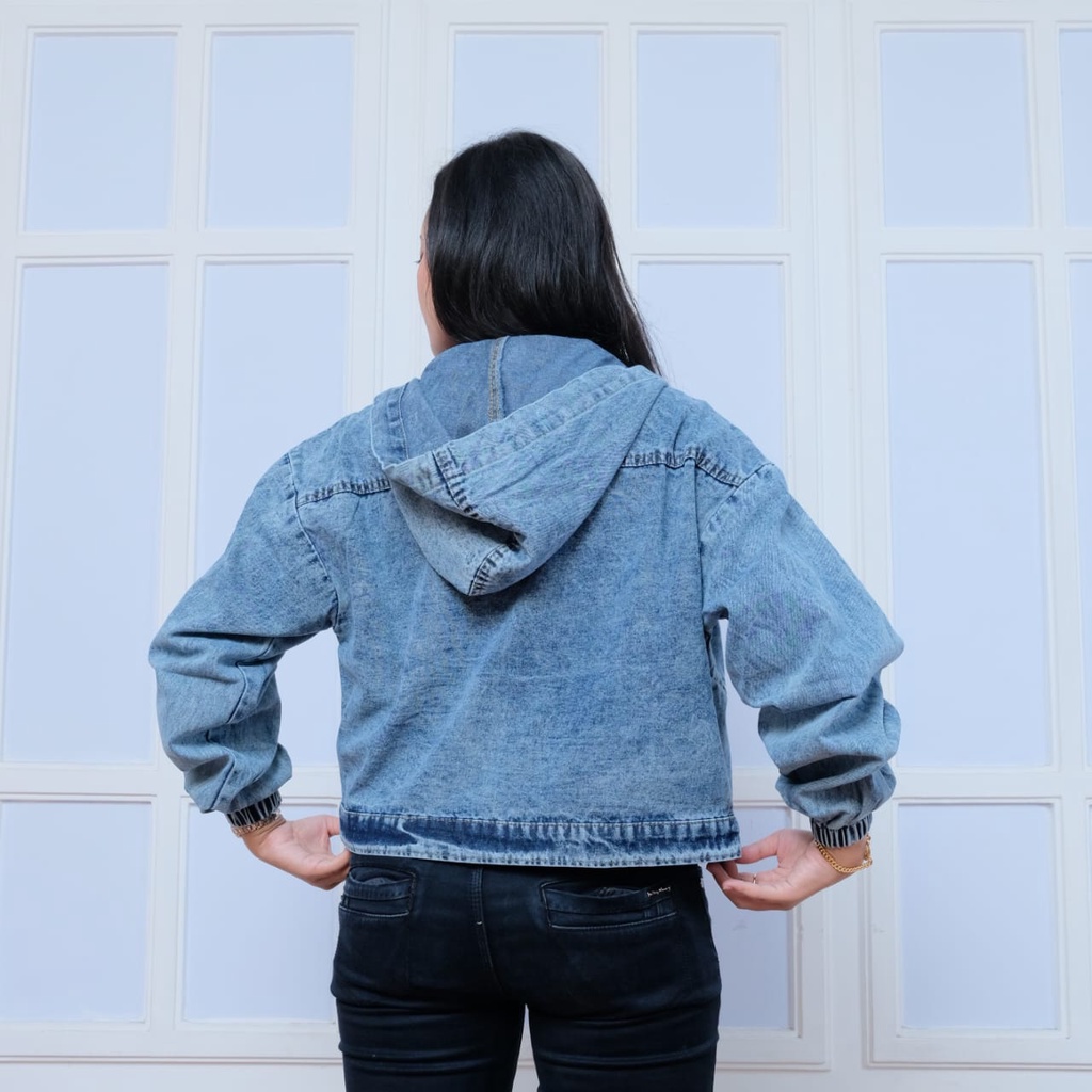 JAKET JEANS OVERSIZE WANITA // VINTAGE JAKET JEANS OVERSIZE // JAKET OVERSIZE MODEL HOODIE LD 120