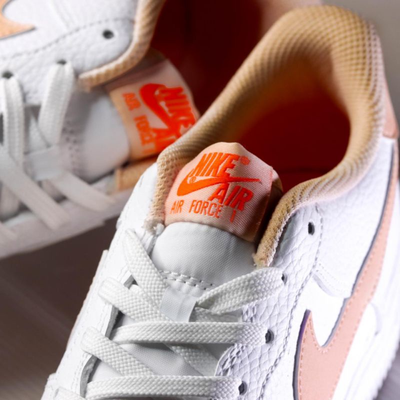 Sepatu Air Force White Peach Original Premium Quality Sneakers Wanita