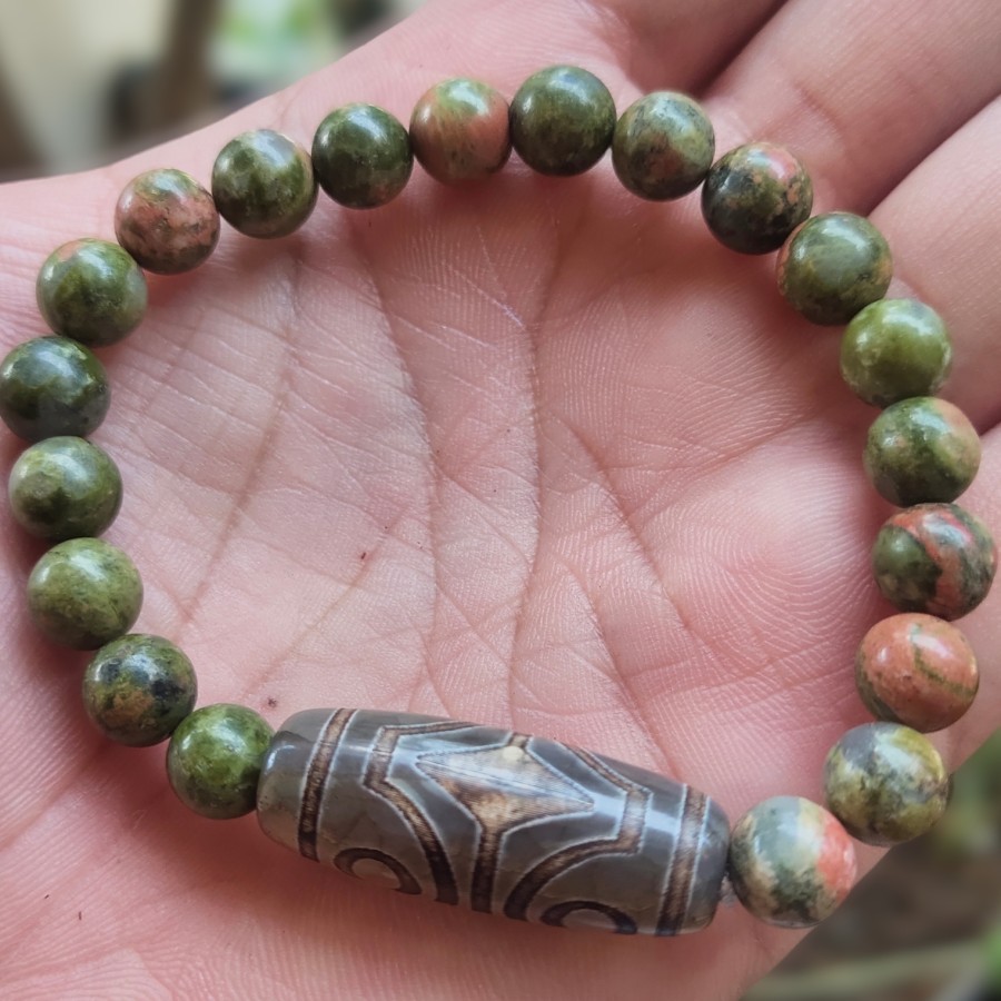 Gelang Dzi Tibetan Indian Agate Stone