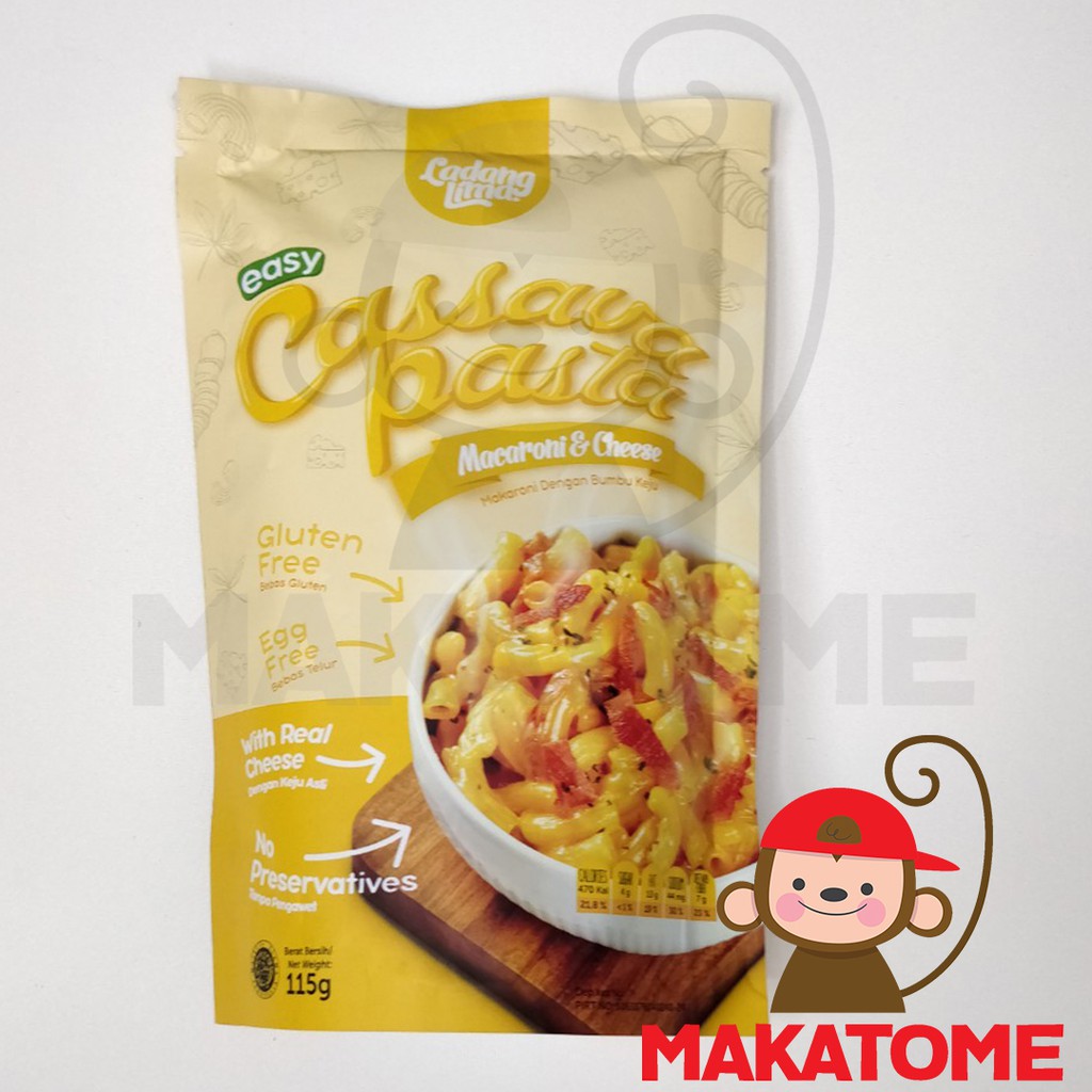 

Cassava Pasta Macaroni & cheese 115 gr Ladang Lima gluten free mac and