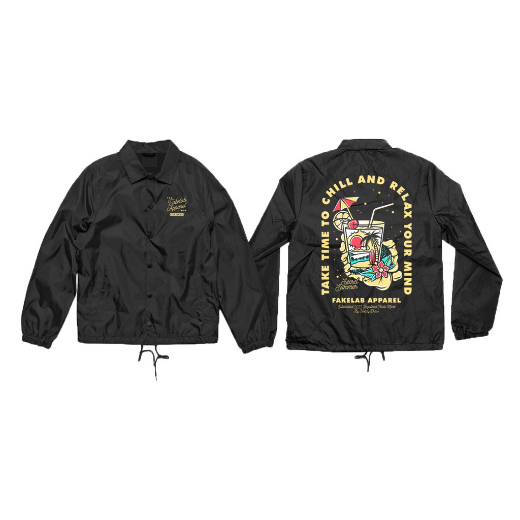 Fakelab Coach Jacket Skull Cocktail Black / Windbreaker / Jaket / Wb / Cj