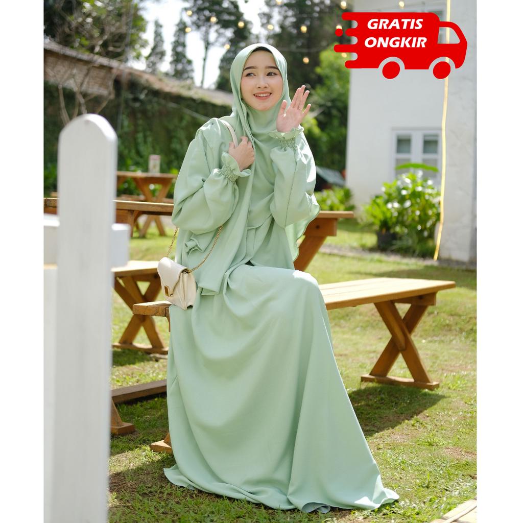 Abaya Set Pashmina ESME by Risalah | Abaya Turki | Pashmina instan