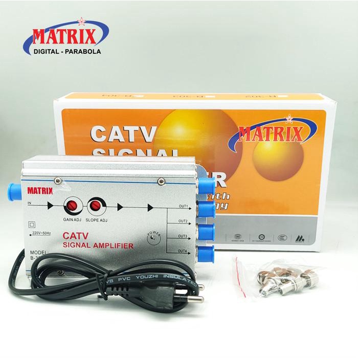 Signal Booster Matrix Catv Signal Amplifier Model B-304 4 Way