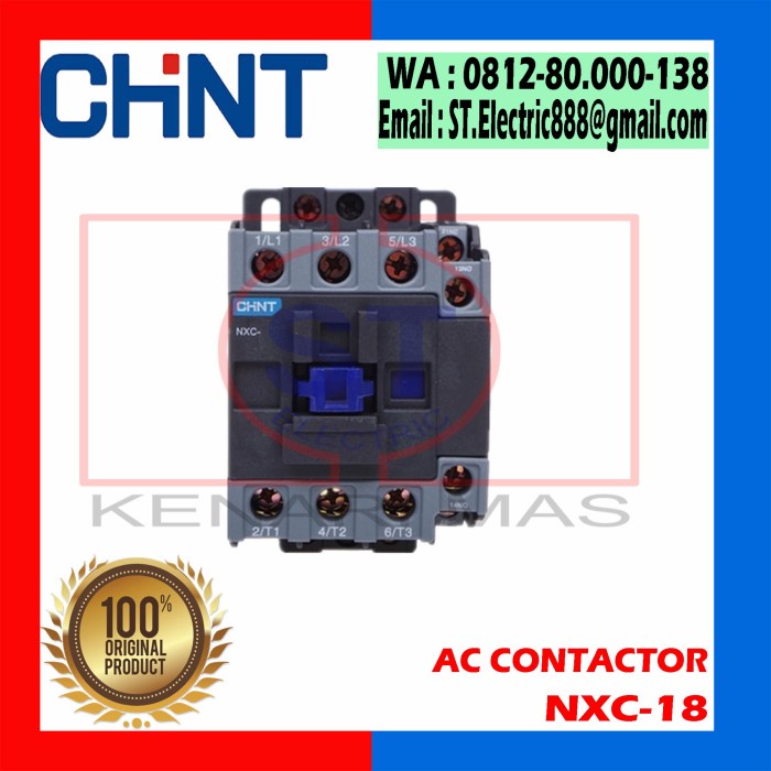 Contactor AC CHINT / NXC-18 / NXC18 / Kontaktor AC CHINT 3P 7,5kW