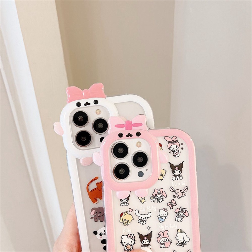 Case Pelindung Lensa Shockproof Motif Kartun Monster Kecil Untuk iPhone 14 13 12 11 Pro Max X Xr Xs Max 7 8 6 6s Plus SE 2020