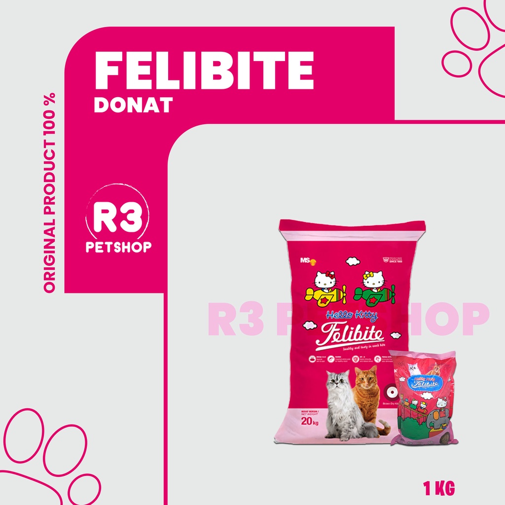 Makanan kucing kering murah Felibite 1kg All variant