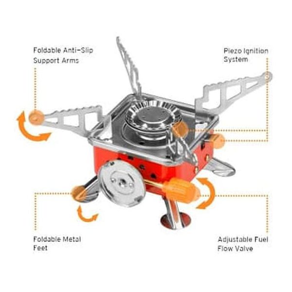 TERBARU!!! ( COD )Kompor Gas Portable Mini LIPAT K-202 Kovar (Windproof Camping Stove)Model Kotak Mini Portabel Stove Mini Alat Masak Gunung CAMPING KEMAH MURAH BERKUALITAS