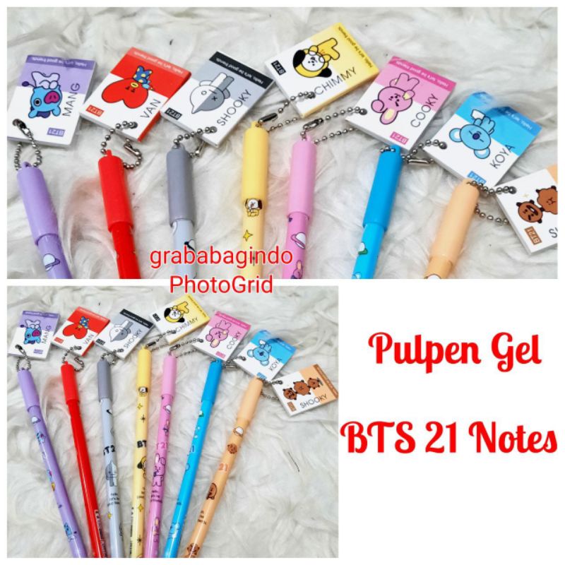 BIGSIZEPANTS - PULPEN SEKOLAH BTS GEL INK / PULPEN KULIAH UNIK PULPEN KARAKTER MOTIF BONEKA BTS 21 LUCU-1