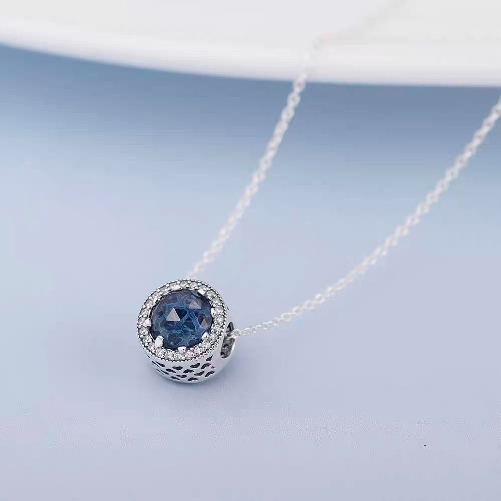 Kalung 925 Silver Cubic Zirconia Berlian Model Pandora Heart of the Sea Untuk Wanita