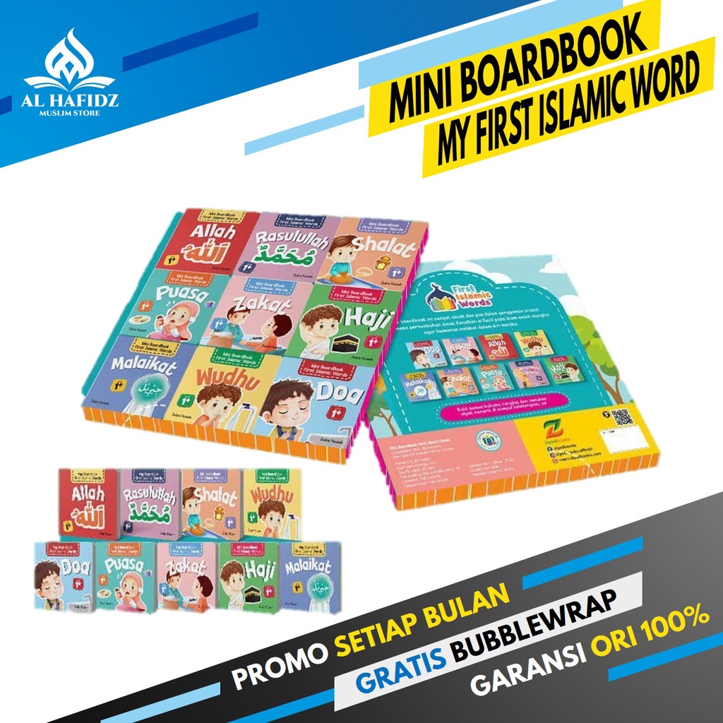 Buku Anak 1 Tahun Boardbook My First Islamic Words Isi 9 Mini Boardbook