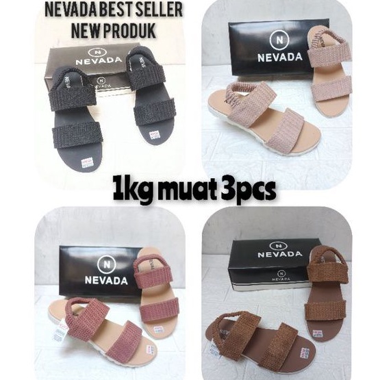 Sandal Cewek Slop Rajut Nevada 02 | Sendal rajut cewek kekinian Korean style slip on Brand Matahari