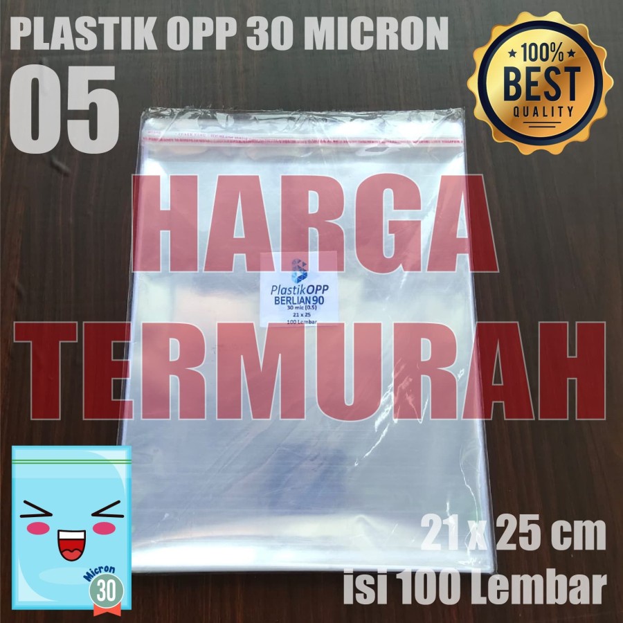 21x25 cm Plastik Opp Plastik Seal Plastik Opp Lem Plastik Kemasan Tebal 30 Micron Plastik Bening