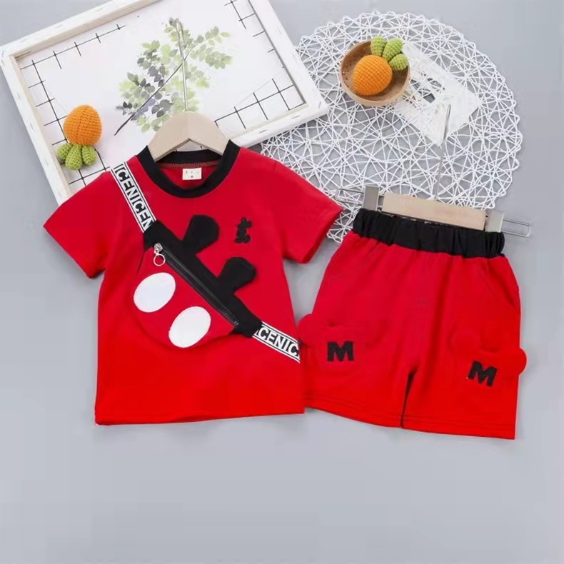 Setelan kaos celana anak import tas mickey/Setelan kaos laki-laki Import usia 1-4 tahun /Setelan Bayi-Anak Laki-Laki cowok Mickey