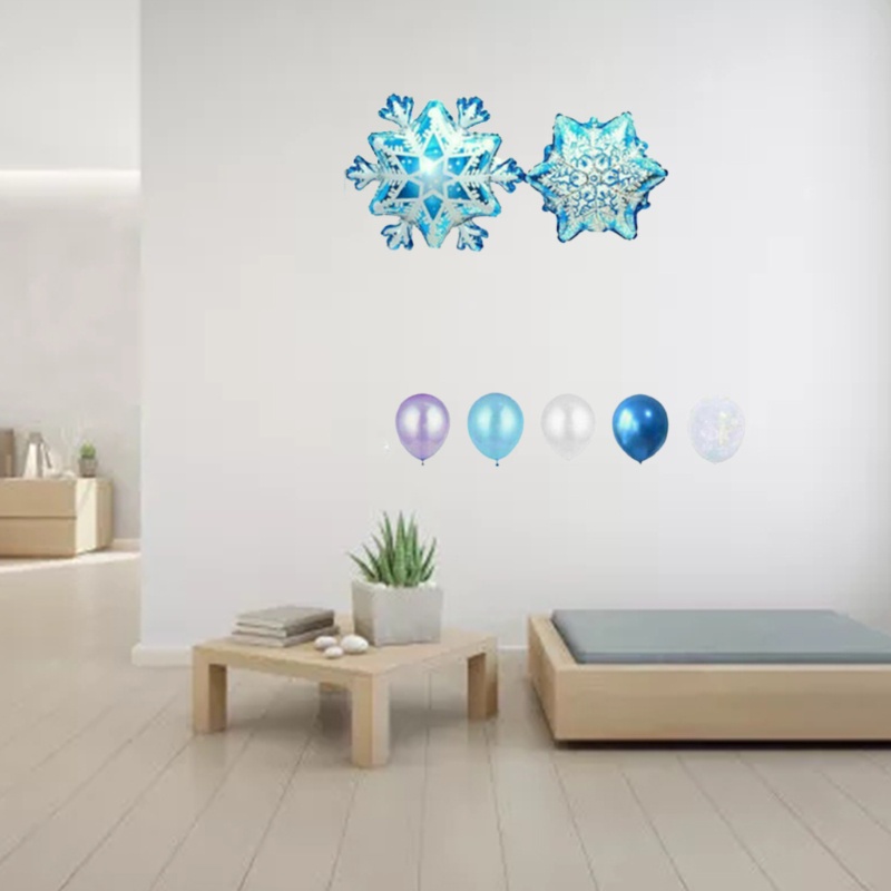 Set Balon Tema Natal Bentuk Kepingan Salju Untuk Pesta Ulang Tahun