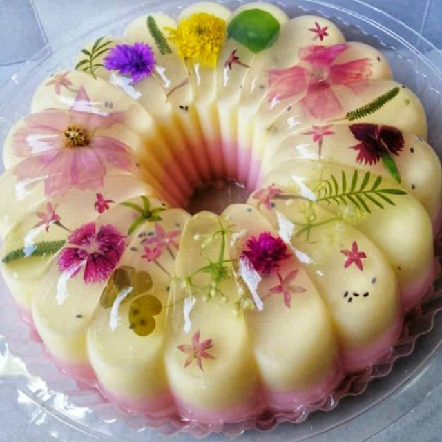 

Puding bunga edible