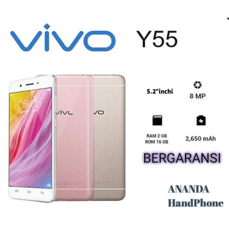 VIVO Y55 RAM 2/16GB DUAL SIM Smartphone bergaransi seller