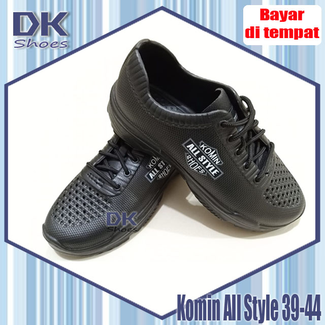 Komin All Style 39-44 /Sepatu PVC Laki Hitam / Sepatu Kerja Pria / Sepatu Karet Pria / Sneakers Pria