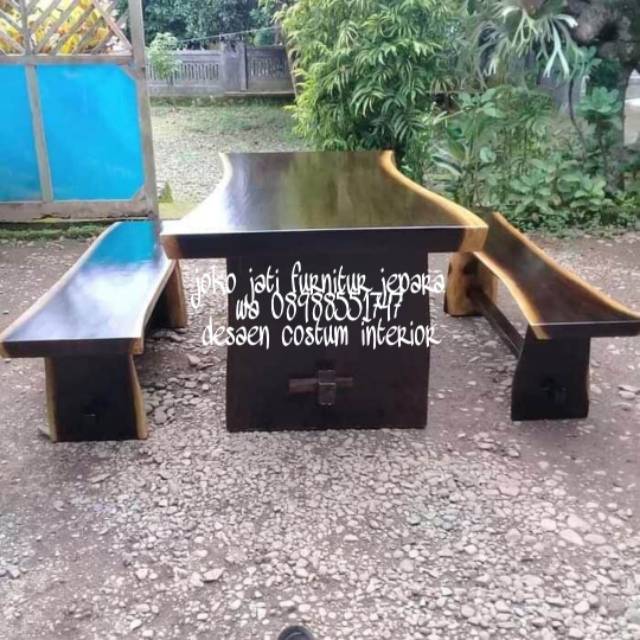 Meja makan kayu trembesi(meja kayu solid)