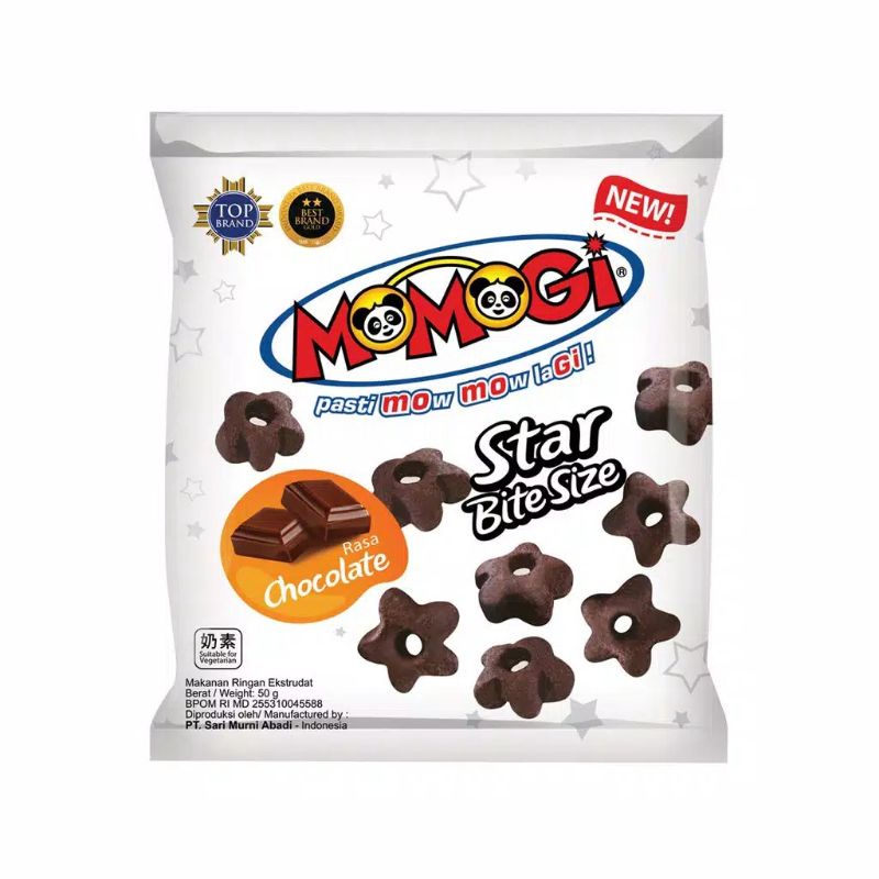 Momogi star coklat / mini stick jagung / heart keju 50 gram