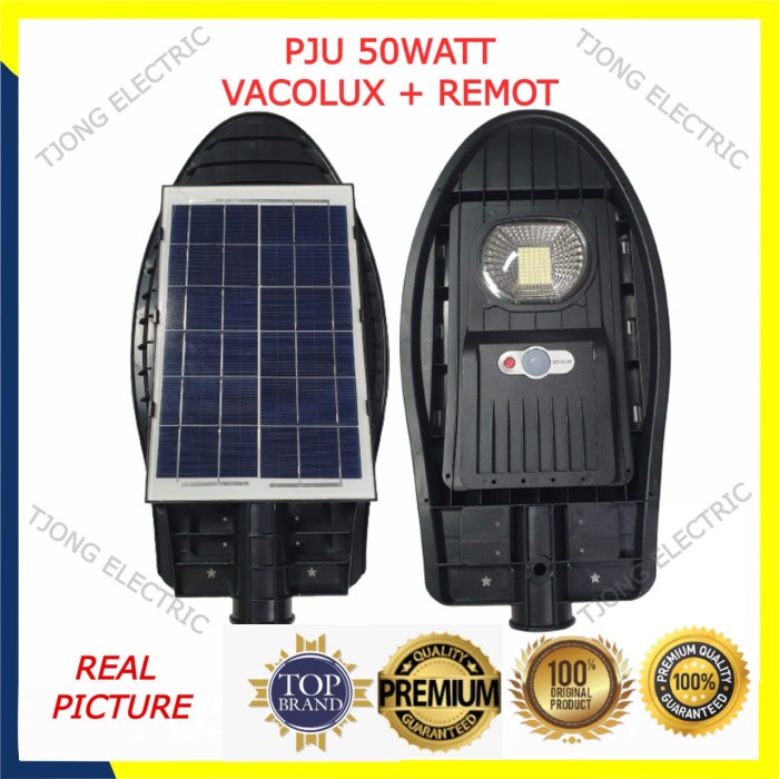 Lampu Pju Solar Cell Tenaga Surya Matahari Led Vacolux 50 Watt 50W