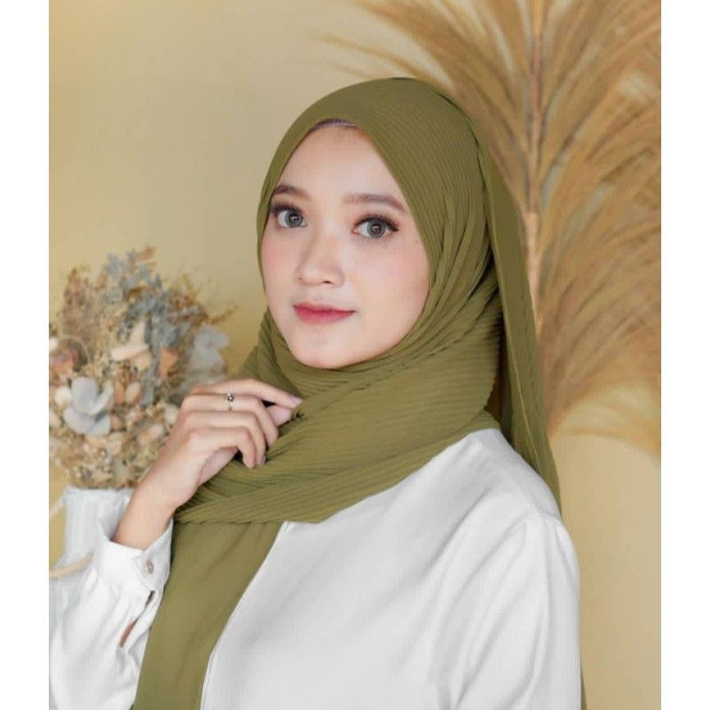 Pashmina Plisket Full / Jilbab Pasmina Plisket