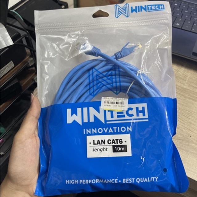 Kabel LAN Cat 6 10 Meter Wintech / Kabel Network Komputer UTP