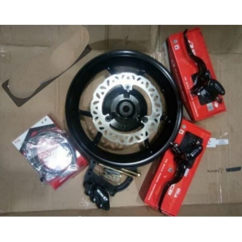 PAKET VELG BELAKANG AEROX 155 DOUBLE DISC CAKRAM / VELG  VND BELAKANG AEROX DOUBLE DISC