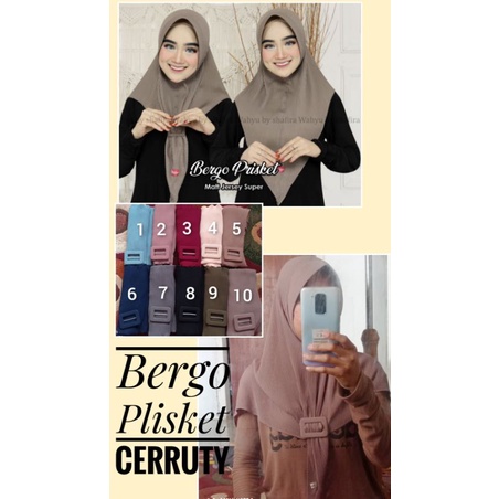 Bergo Plisket | Bergo Plisket Gesper | Bergo Plisket Ceruty | Jilbab Instan