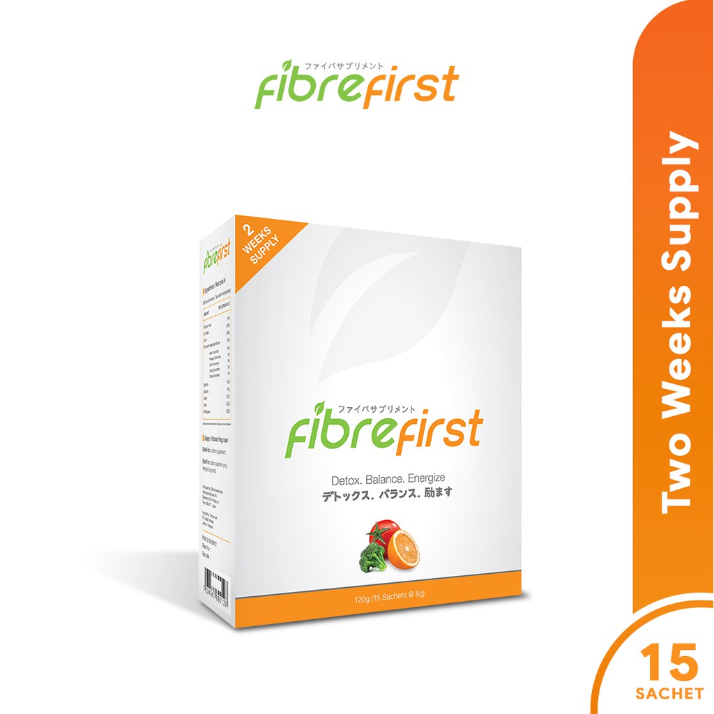 PROMO FIBRE FIRST Box isi 7 sachet 15 sachet FREE TUMBLER