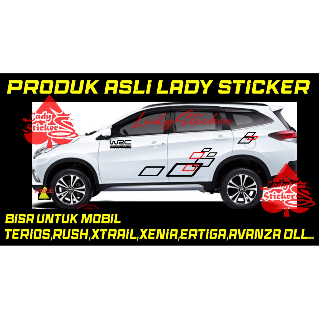 STICKER STIKER MOBIL TERIOS RUSH XTARIL STIKER WRC SPORT MOBIL RUSH XENIA AVANZA UNIVERSAL
