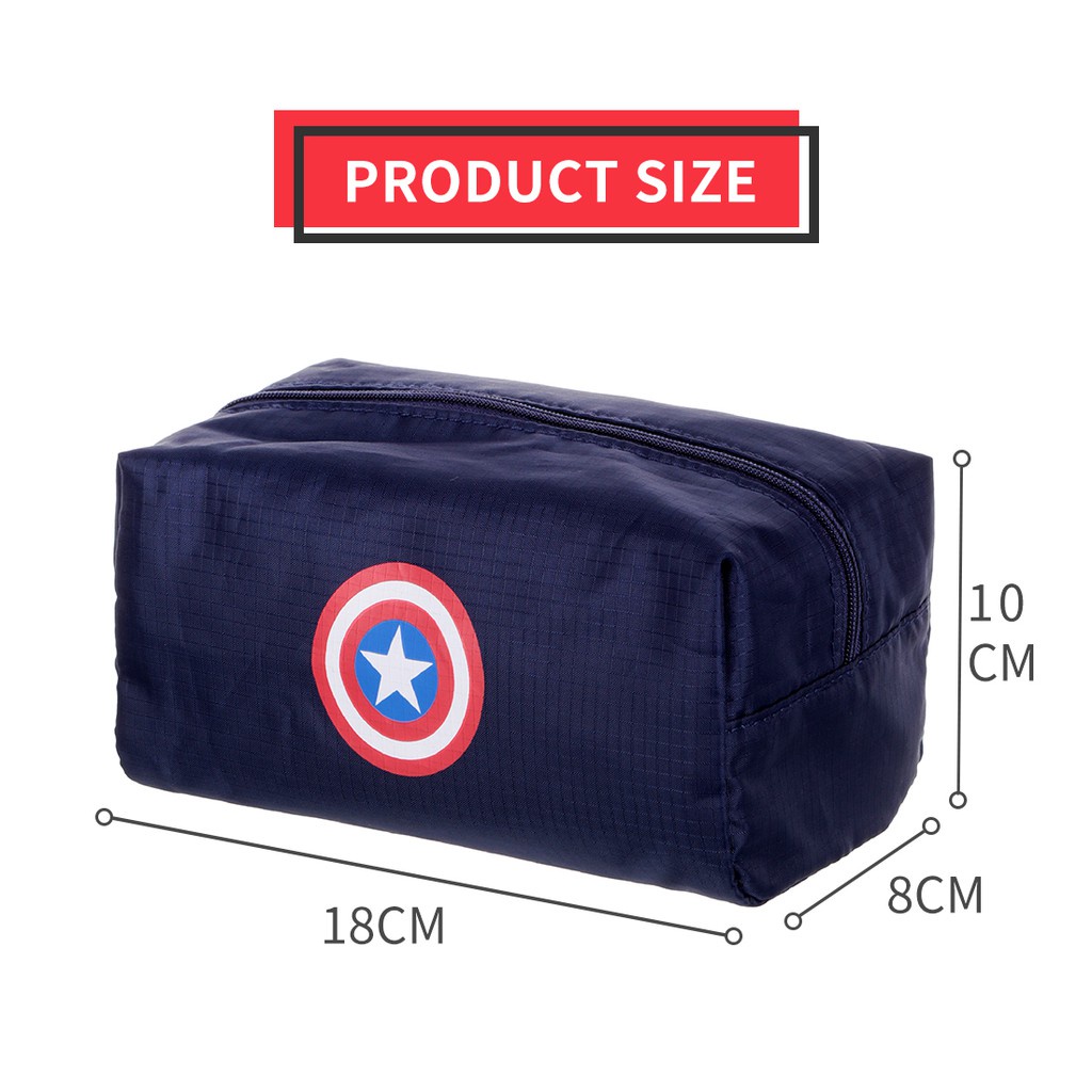 MINISO Marvel Travel Bag Storage Baju Pakaian Organizer Koper Travelling Bag Ironman Spiderman