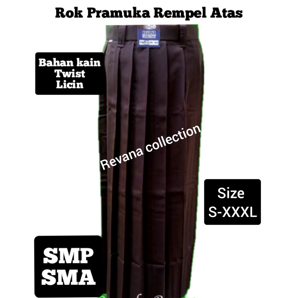 Rok coklat pramuka Panjang Rempel Lipit Atas SMP/SMA (Bahan twist/licin)